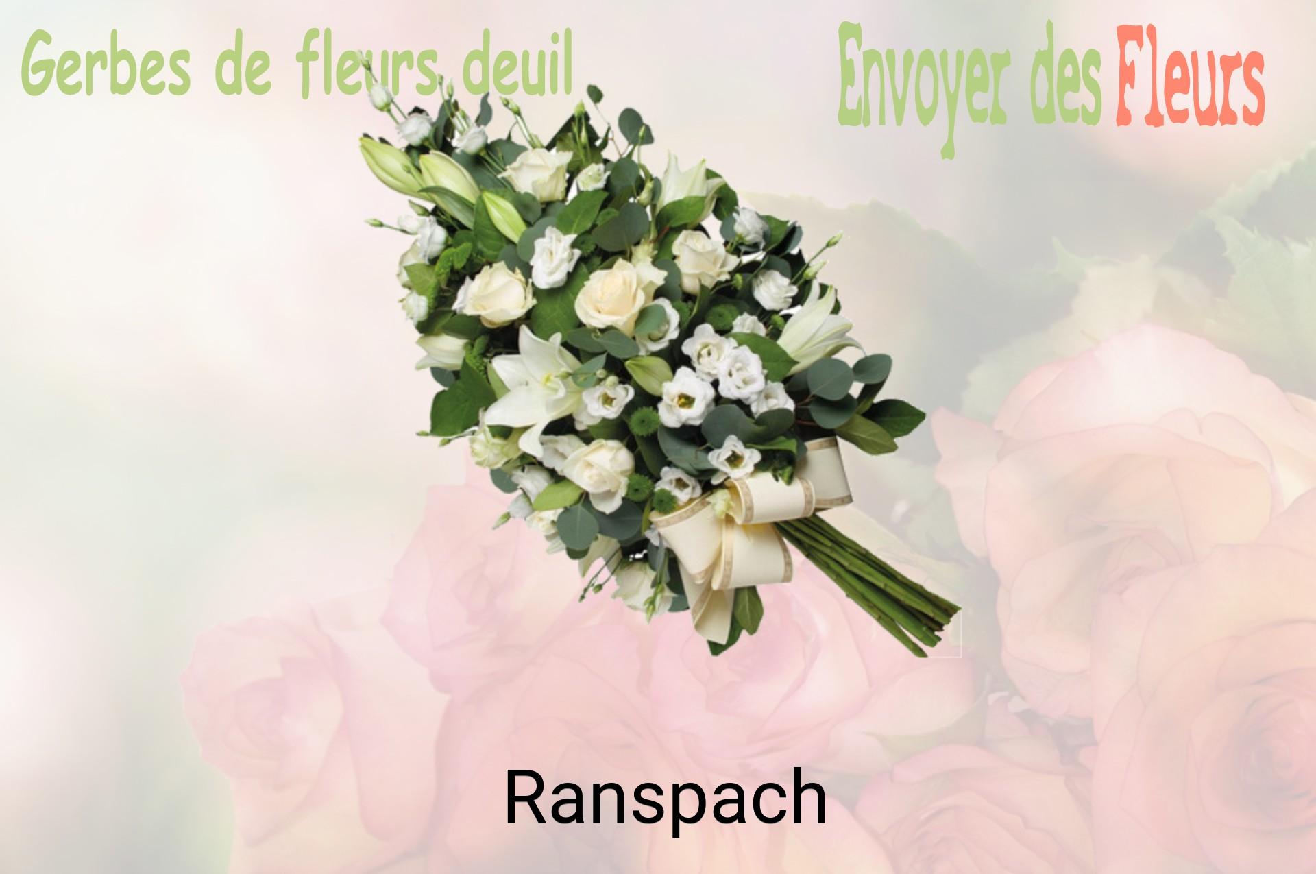 Gerbe de fleurs de deuil livrée à Ranspach